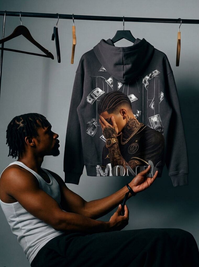 Custom DTF printed hoodie mockup