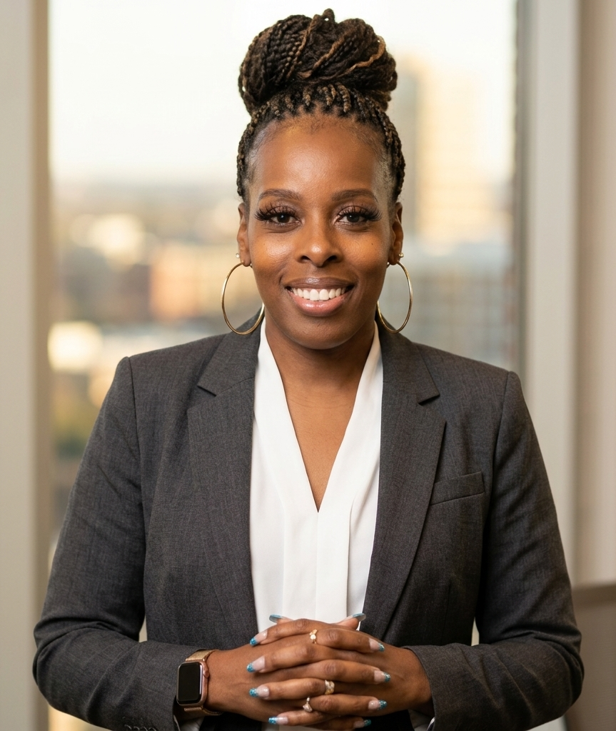 Tiffany in her studio crafting custom apparel